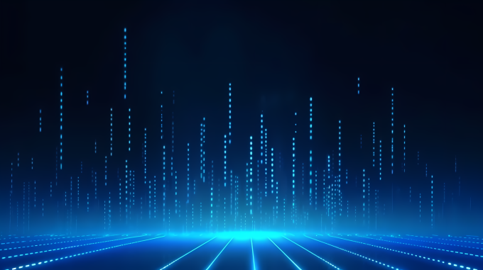 蓝点能量投影的太空摄影图