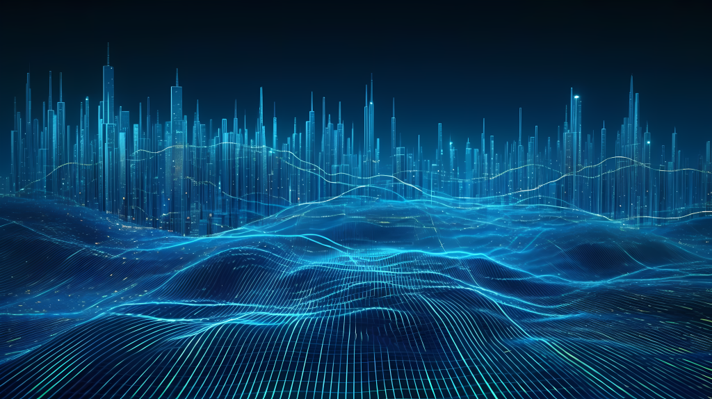 数字波形与数据结构的摄影图片