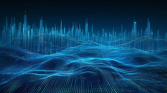 数字波形与数据结构的摄影图片