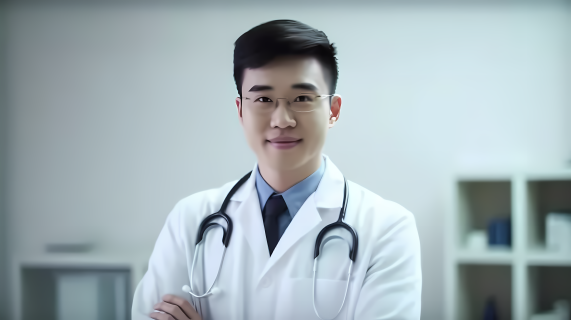 微笑中国男医生图片摄影图