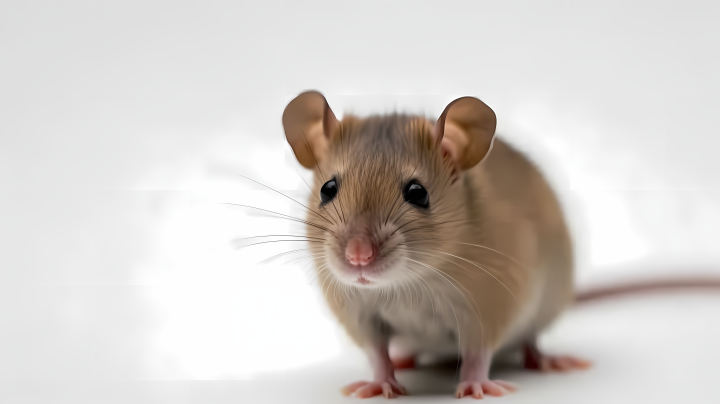 白色背景上的棕色老鼠摄影版权图片下载