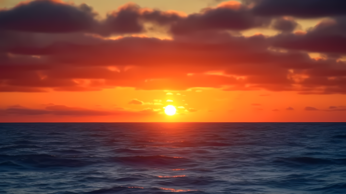 海上美丽的落日