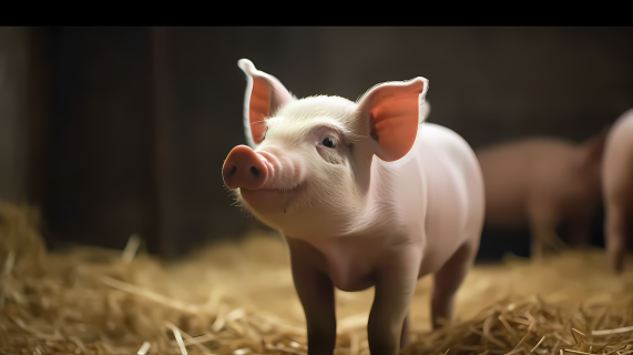 可爱粉色小猪的摄影图片