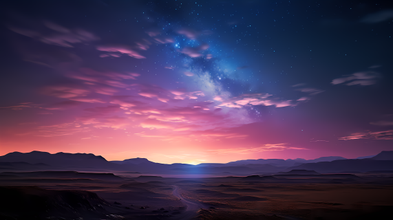 星光沙漠之上的天空摄影图