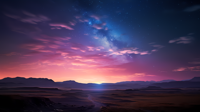 星光沙漠之上的天空摄影图