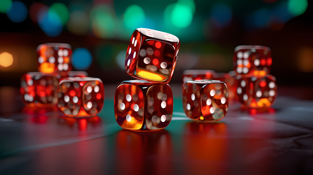 赌场骰子摄影图片