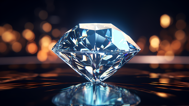 发蓝光的漂亮钻石摄影版权图片下载