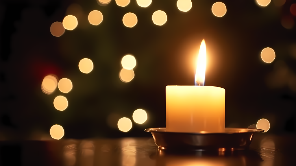 黑夜中的烛光版权图片下载