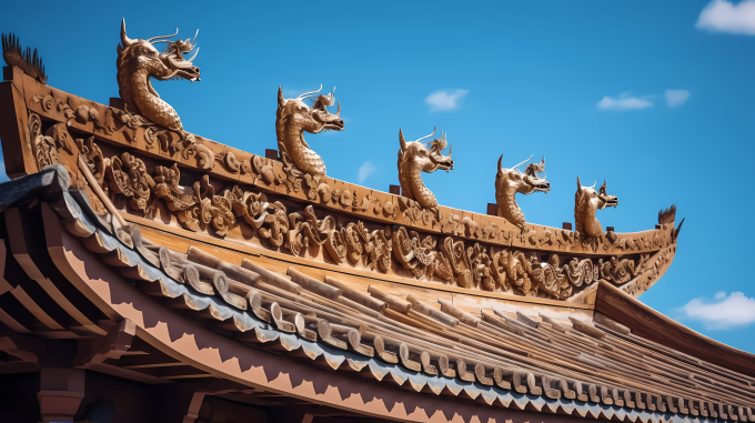 中国特色建筑屋檐装饰摄影图