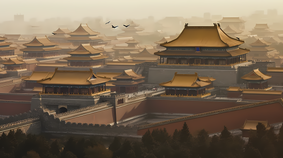 中国古代宏伟建筑紫禁城摄影图