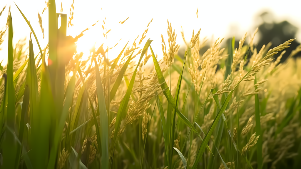 稻田阳光摄影图片