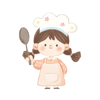 可爱女孩卡通厨师素材