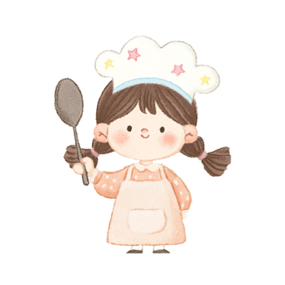 可爱女孩卡通厨师素材