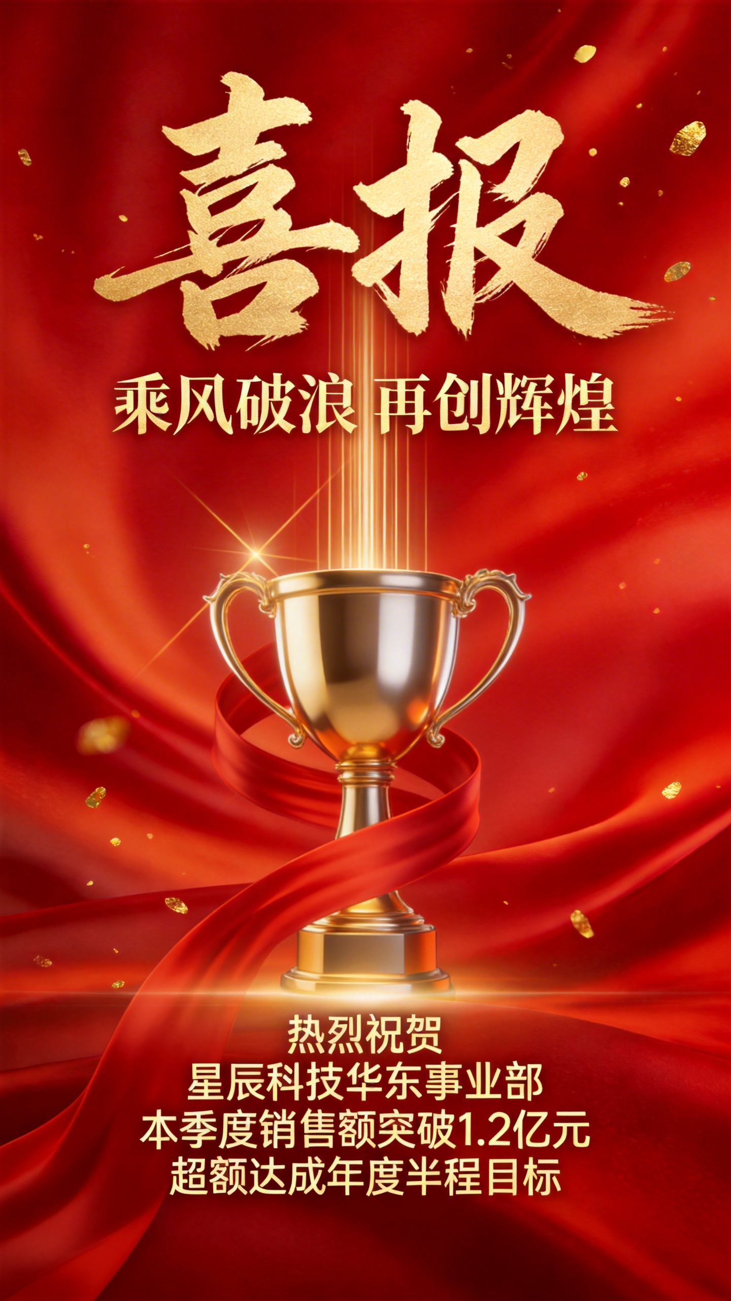 乘风破浪再创辉煌喜报创意手机海报