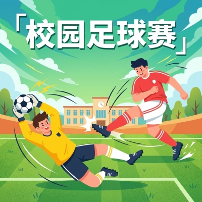 校园足球赛卡通风微信公众号次图