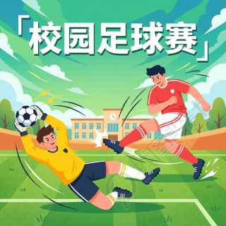 校园足球赛卡通风微信公众号次图