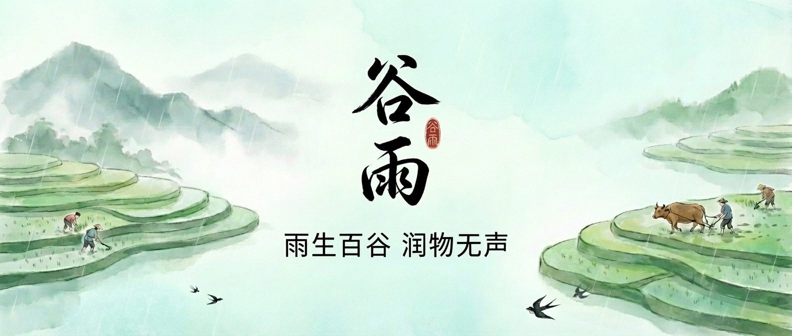 谷雨节气国风宣传微信公众号首图