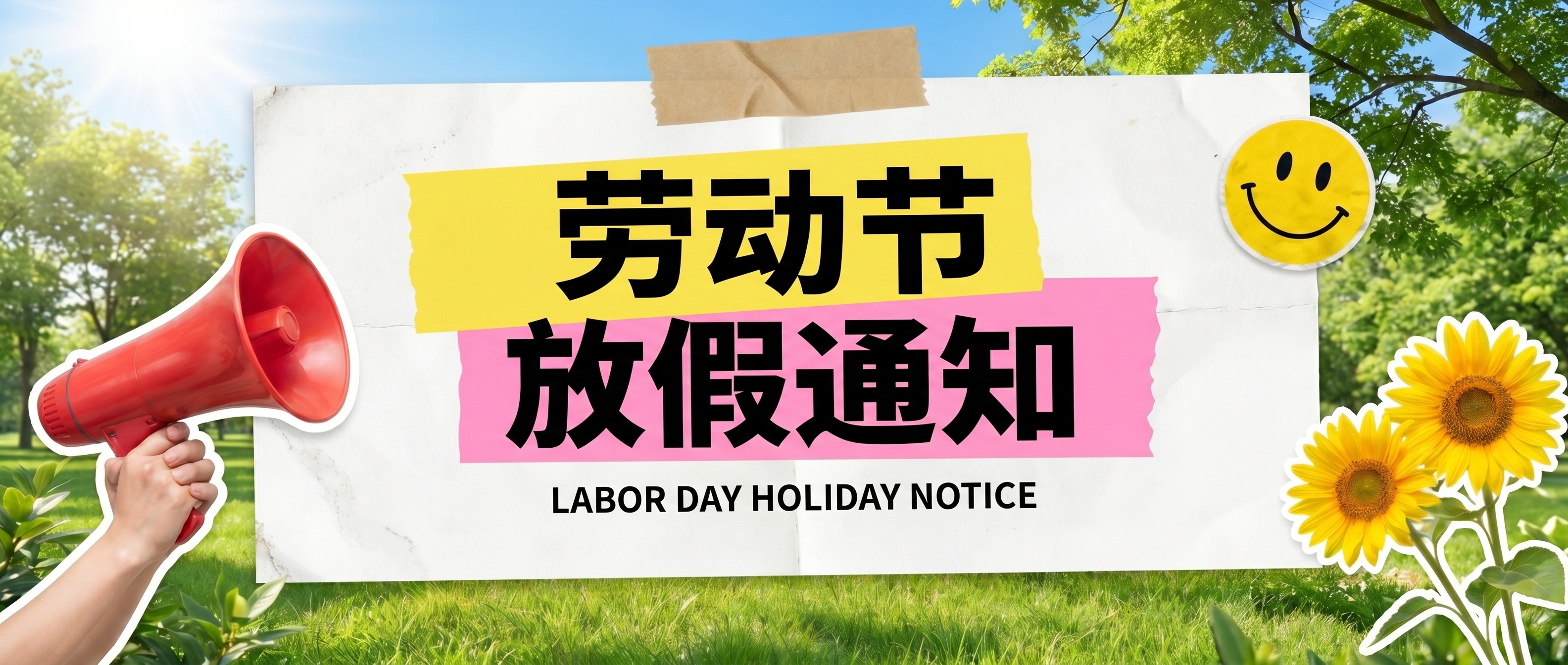 五一劳动节贴纸风微信公众号首图