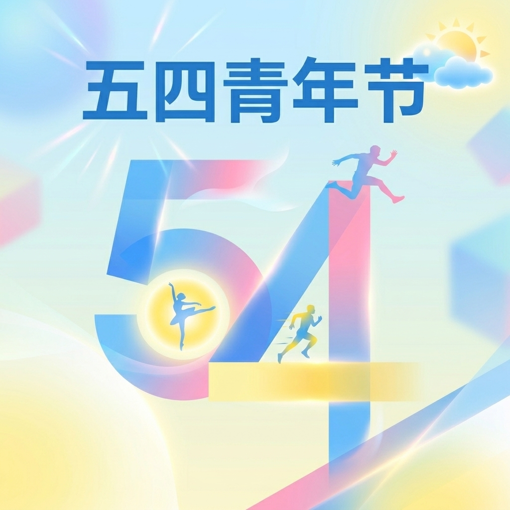 五四青年节彩色创意微信公众号次图
