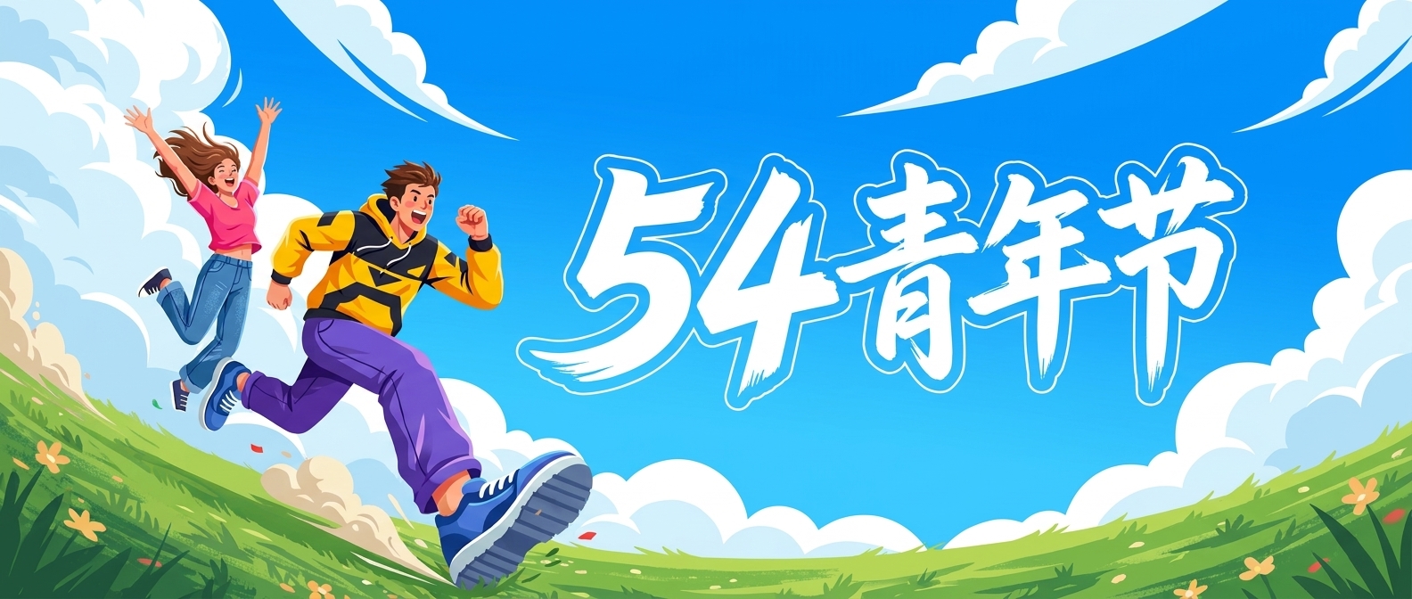 54青年节动漫风微信公众号首图