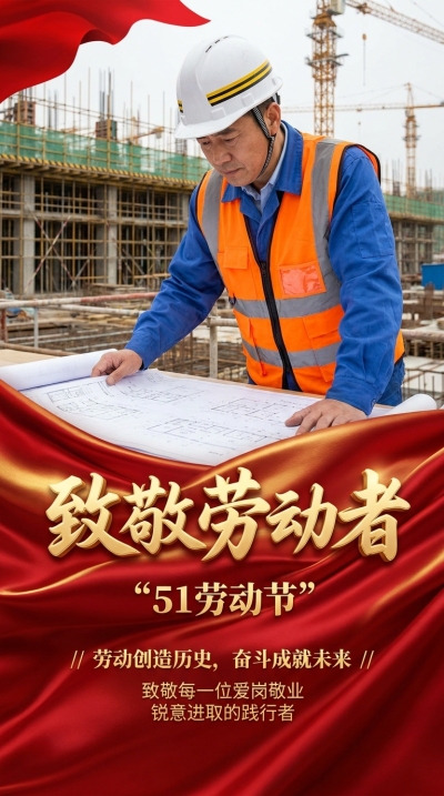 五一劳动节致敬劳动者手机海报
