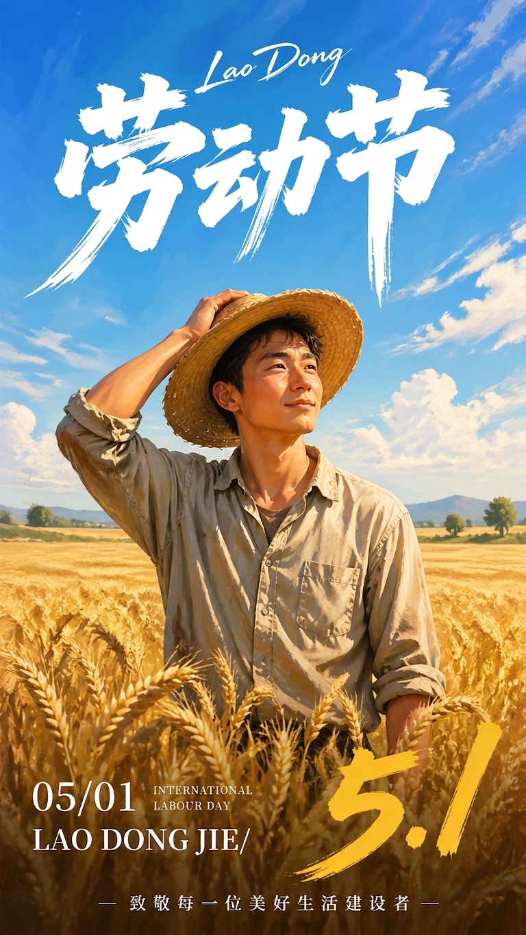 劳动节优秀人物表彰手机海报