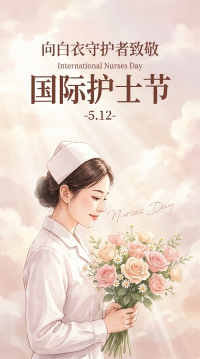 国际护士节向白衣守护者致敬手机海报