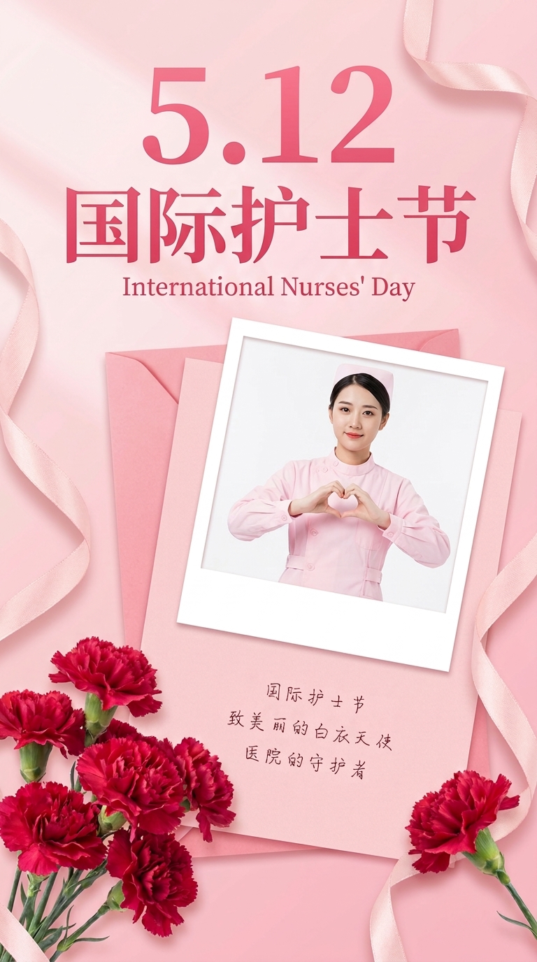 国际护士节节日快乐创意手机海报