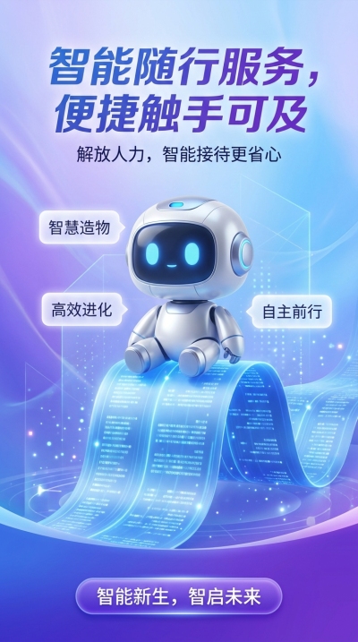 智能机器人智能接待更省心手机海报