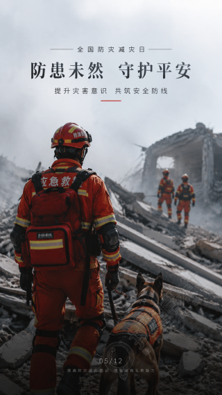 全国防灾减灾日防患未然手机海报