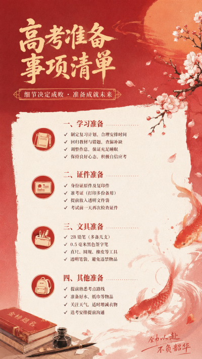  高考准备事项