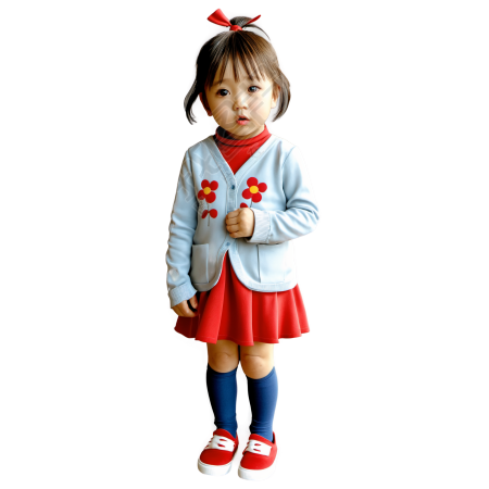 可爱插画小女孩素材