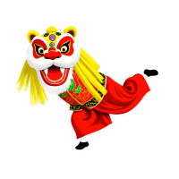 狮舞插图素材图片