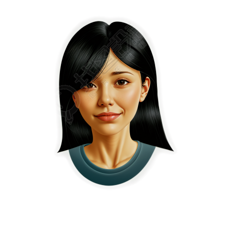 插画女性头像PNG素材