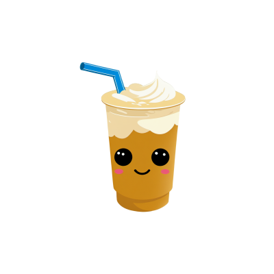 萌萌可爱奶茶插画素材