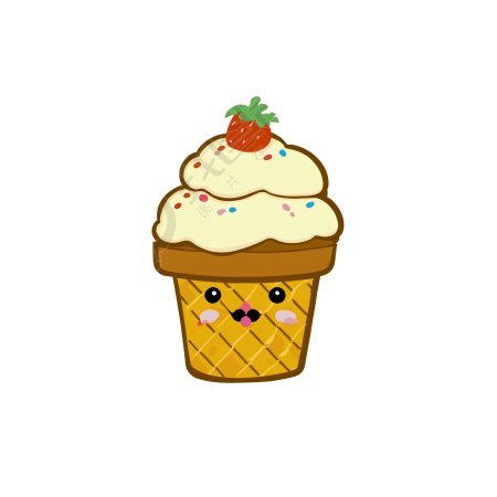 可爱冰淇淋插画素材