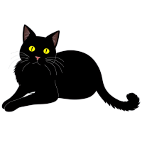 黑猫插画素材图片下载