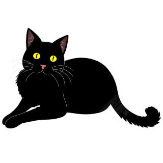 黑猫插画素材图片下载