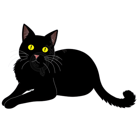 黑猫插画素材图片下载