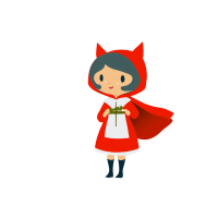 小红帽插画素材