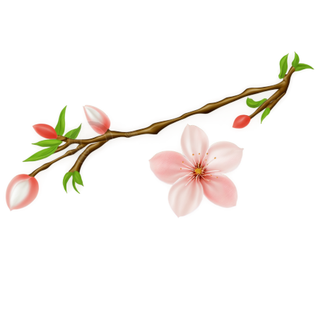 桃花插画素材
