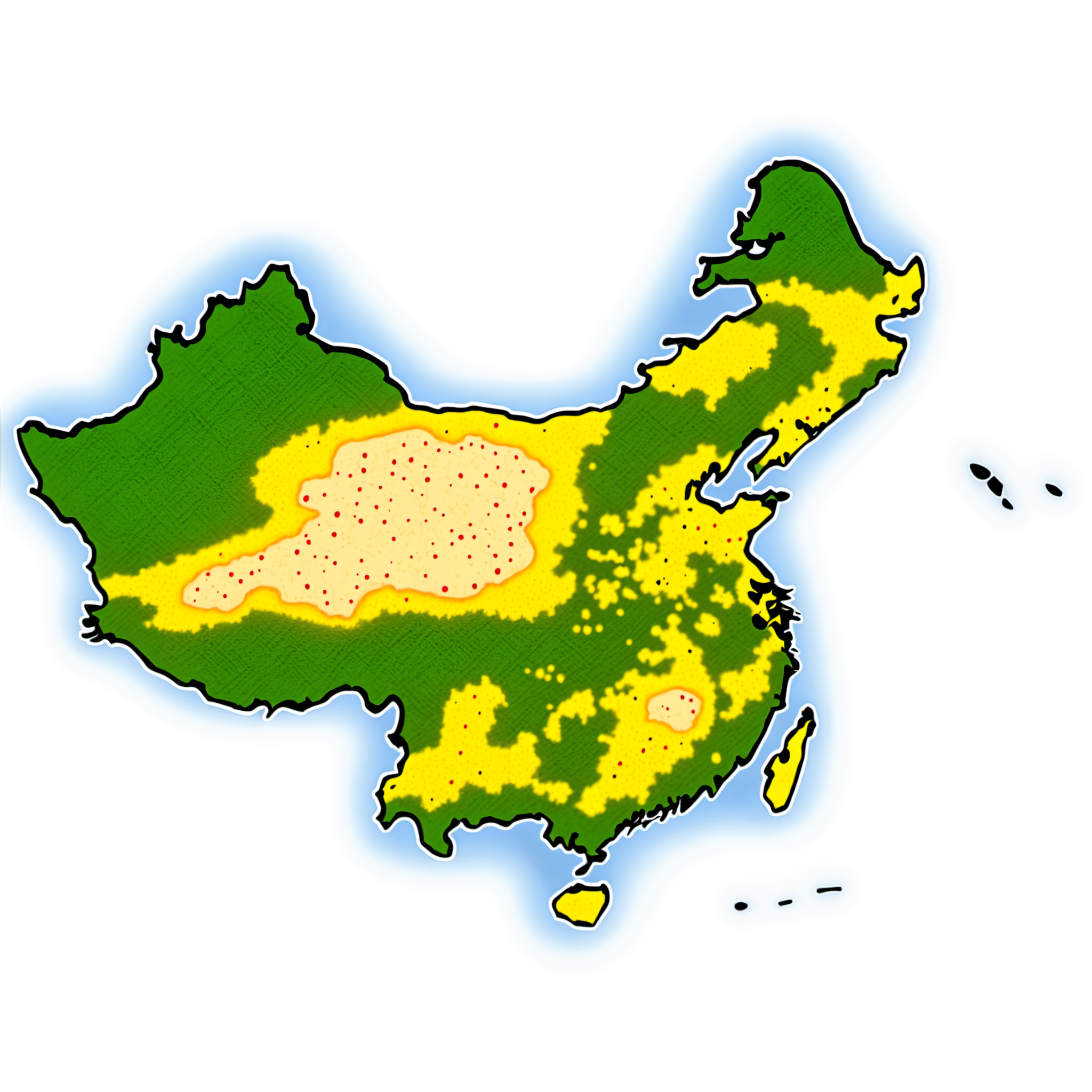 中国地图插画素材图库