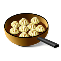 饺子制作插画素材