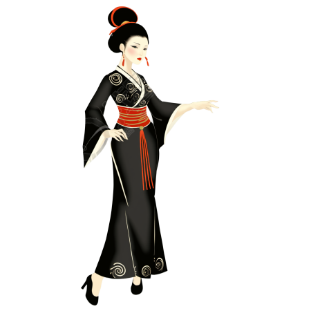 古代服饰美女插画素材下载