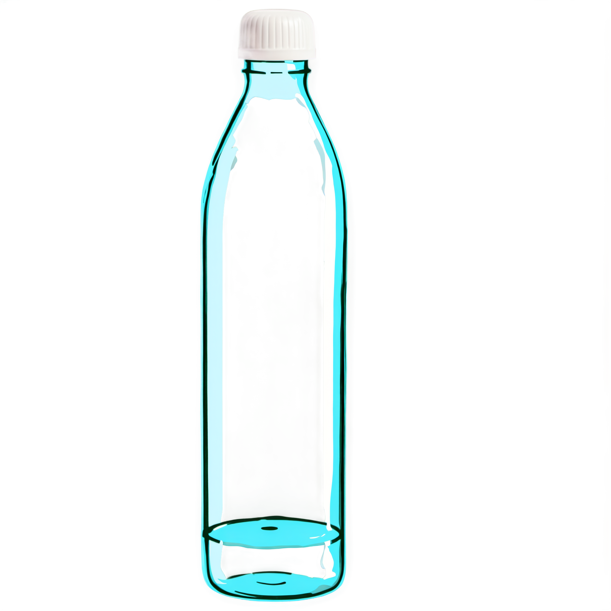 玻璃水瓶涂鸦设计透明背景PNG素材