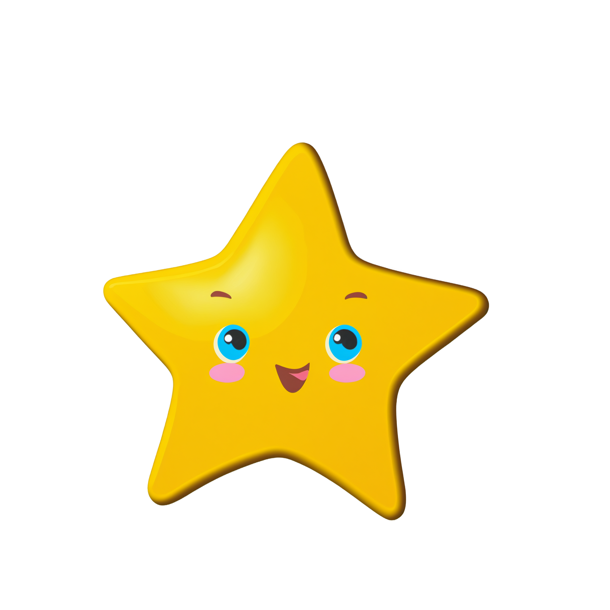 可爱卡通无纹理透明背景下的星星装饰华夫饼