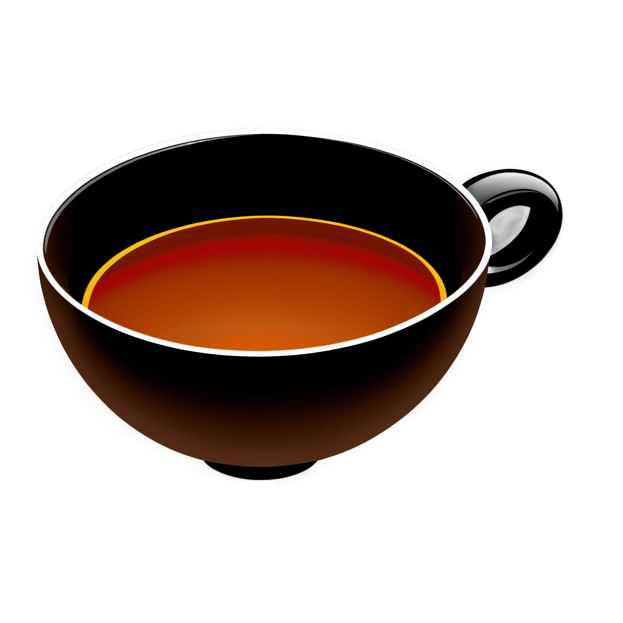 透明背景的黑色咖啡杯