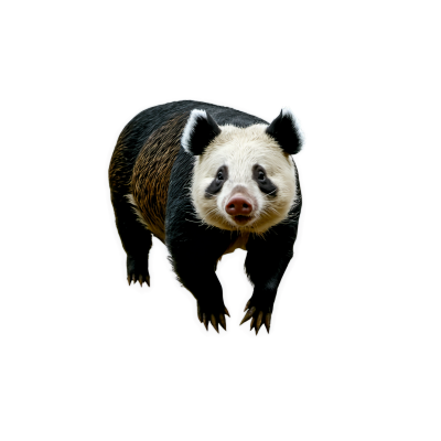 透明背景下凶猛的猪獾吉祥物png素材