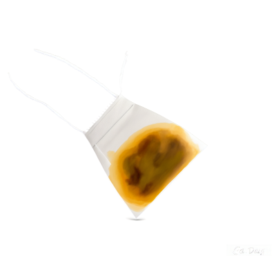 用水彩画的无背景茶包艺术
