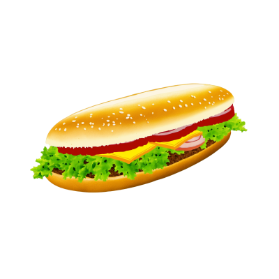 美式三明治美食透明背景素材